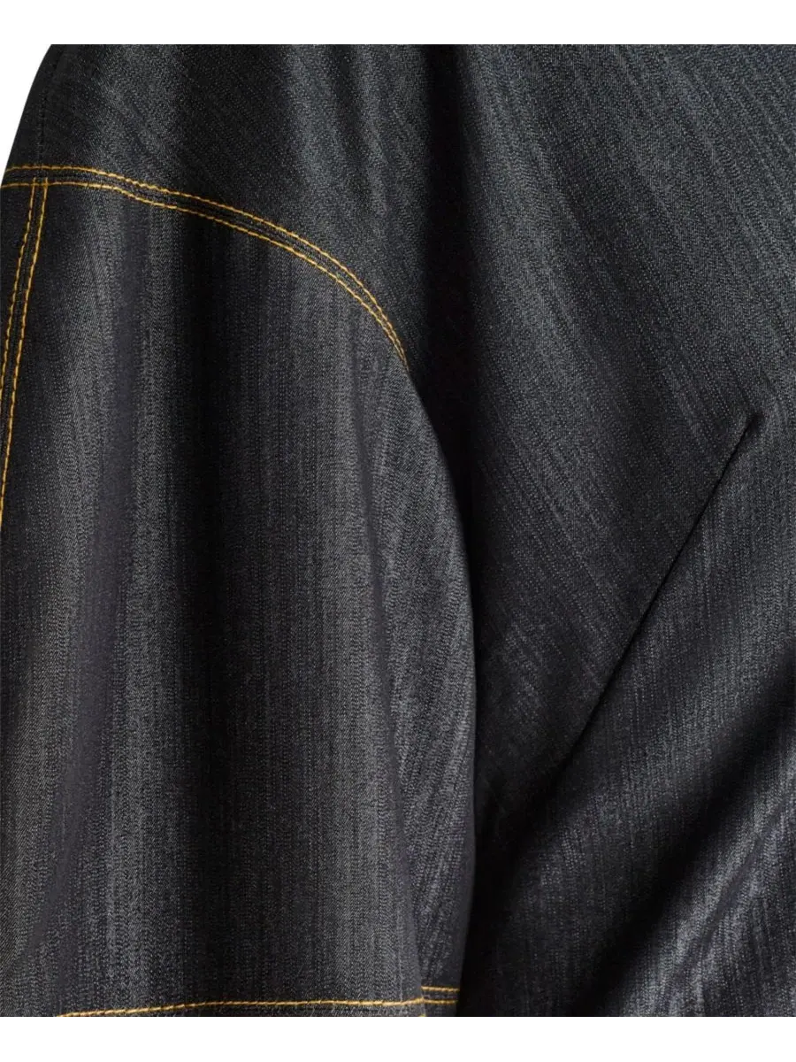 Платье-мини из денима с V-образным вырезом и рукавом 3/4 BCBG — изображение 7 из 7, черный
