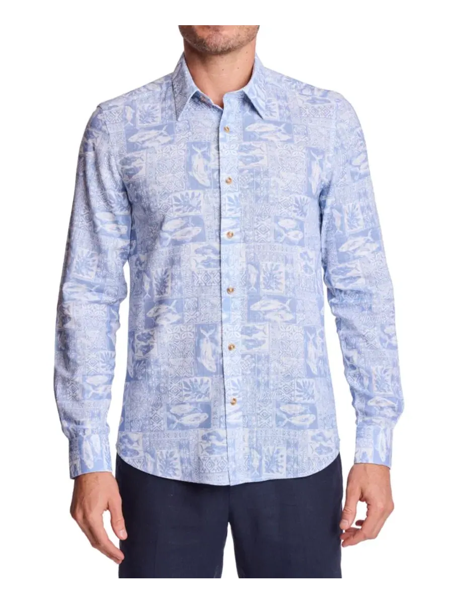 Мужская рубашка с острым воротником и длинным рукавом Parker Paisley & Gray