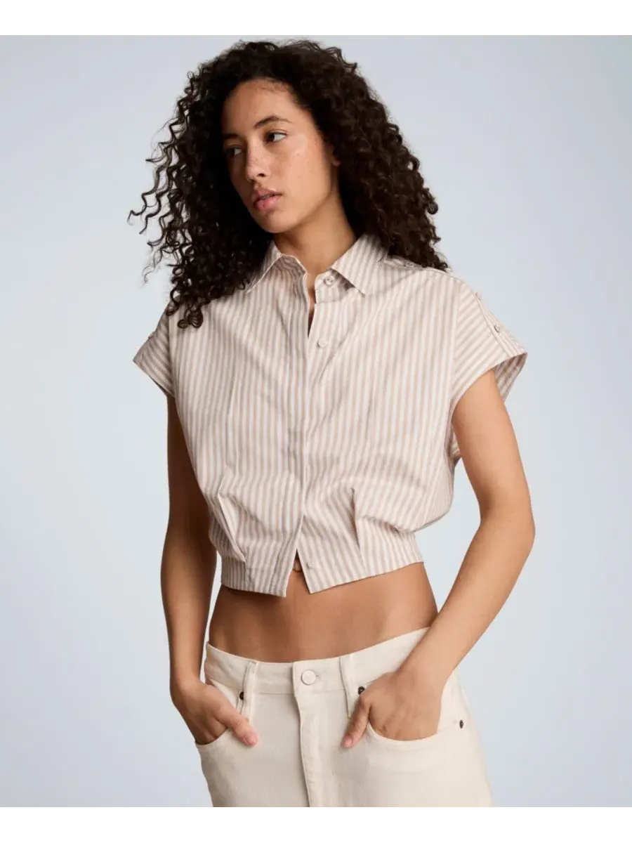Женская рубашка с коротким рукавом, с воротником, модель Kenneth Cole