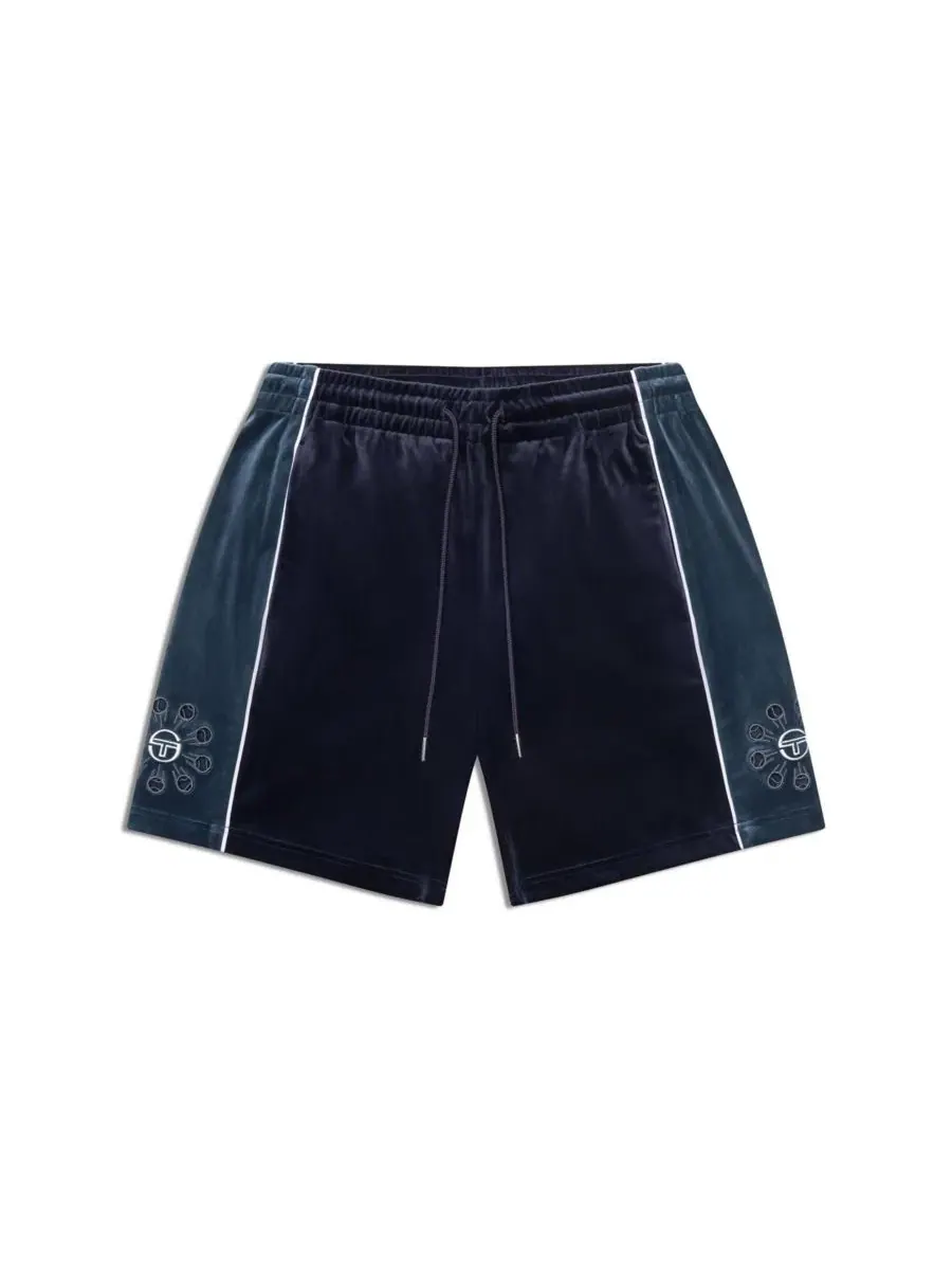 Шорты из велюра с эластичным поясом Cresta Velour Sergio Tacchini — изображение 2 из 5, синий