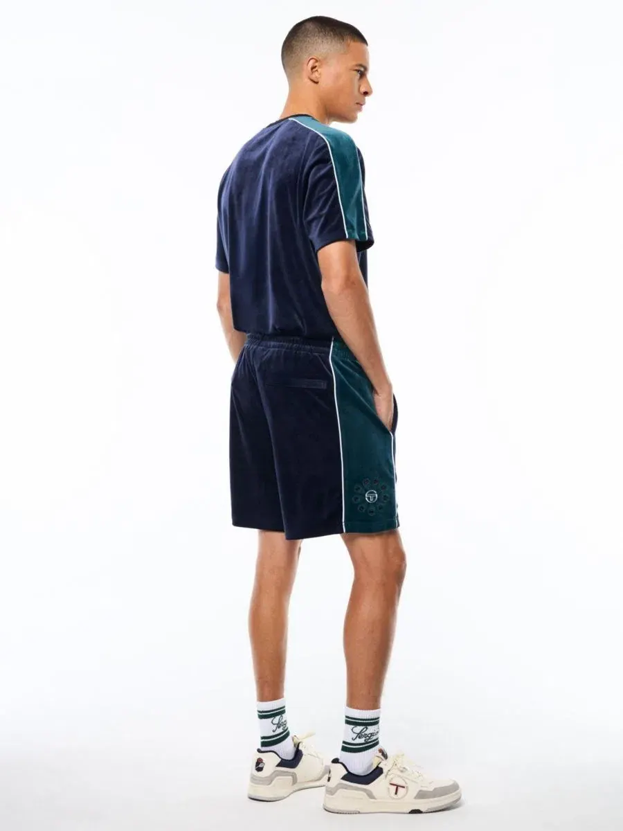 Шорты из велюра с эластичным поясом Cresta Velour Sergio Tacchini — изображение 4 из 5, синий