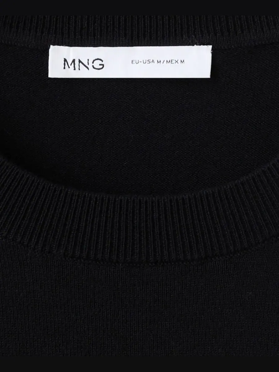 Футболка с коротким рукавом MANGO — изображение 5 из 6, черный