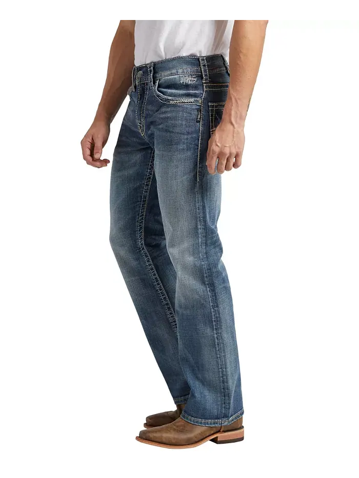Мужские джинсы Zac Relaxed Fit Straight Silver Jeans Co. — изображение 2 из 3, светлая стирка