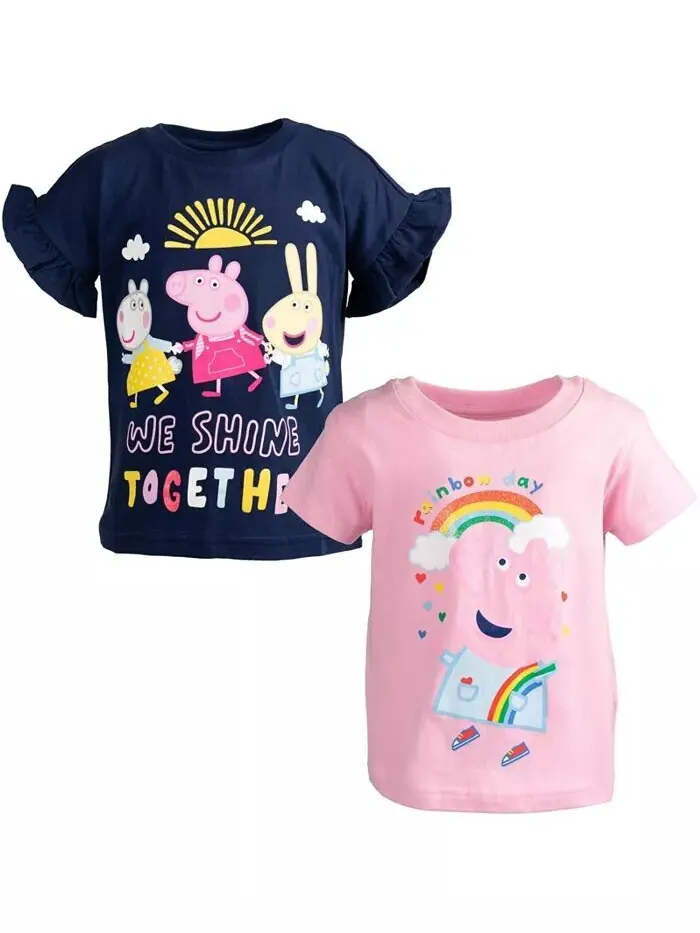 Комплект из 2 футболок для девочек Peppa Pig — розовый