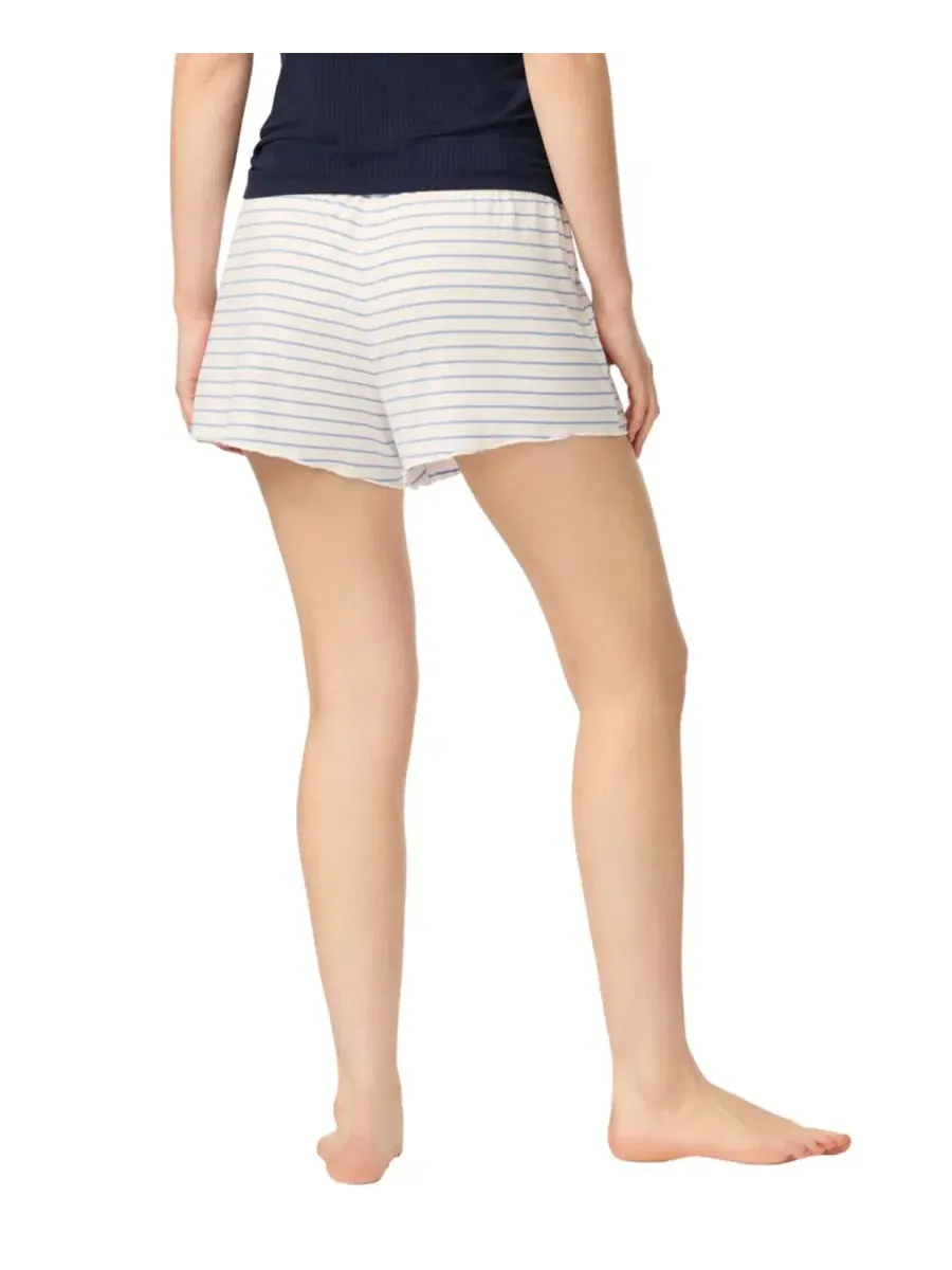 Шорты женские с эластичным поясом Blue Stripe GAP — изображение 3 из 5, синий