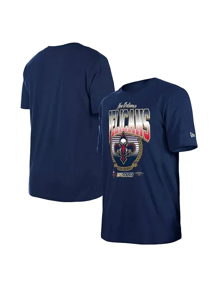 Мужская и женская футболка New Orleans Pelicans Summer Classics в темно-синем цвете New Era