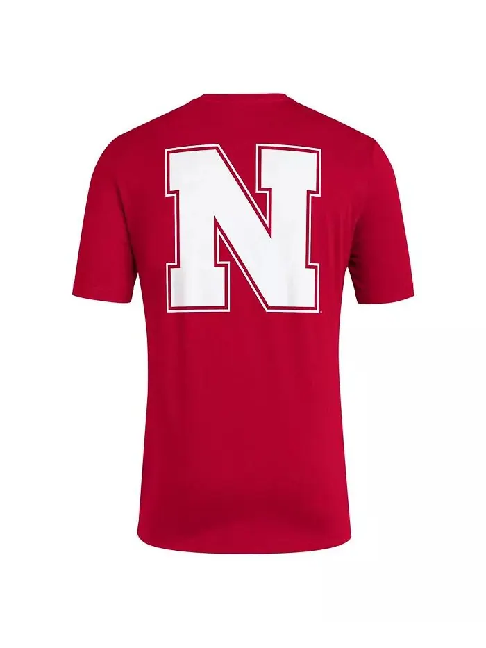 Футболка мужская Scarlet Nebraska Huskers Reverse Retro Baseball 2 Hit adidas — изображение 3 из 3