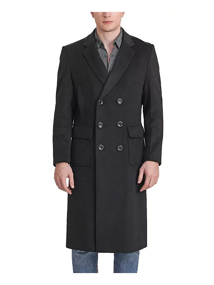 Мужское длинное пальто для прогулок Holmes из шерстяной смеси Landing Leathers — изображение 2 из 3, черный