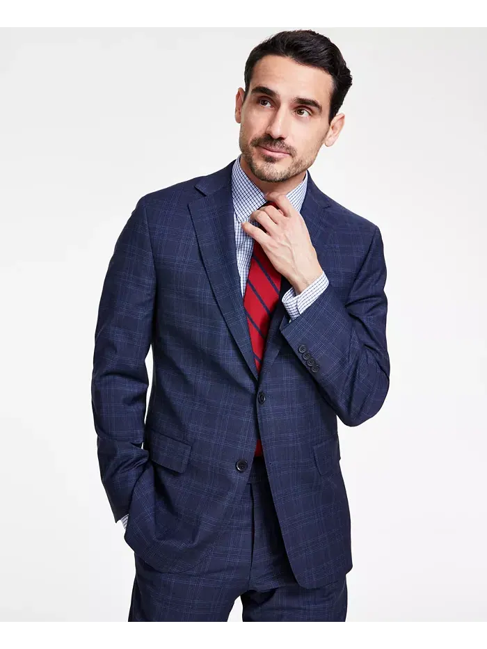 Мужской классический пиджак из стрейчевой шерстяной ткани Brooks Brothers