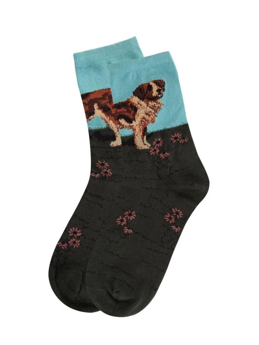 Женские носки Saint Bernard Limited Edition Art из хлопковой смеси MeMoi — изображение 3 из 3, синий