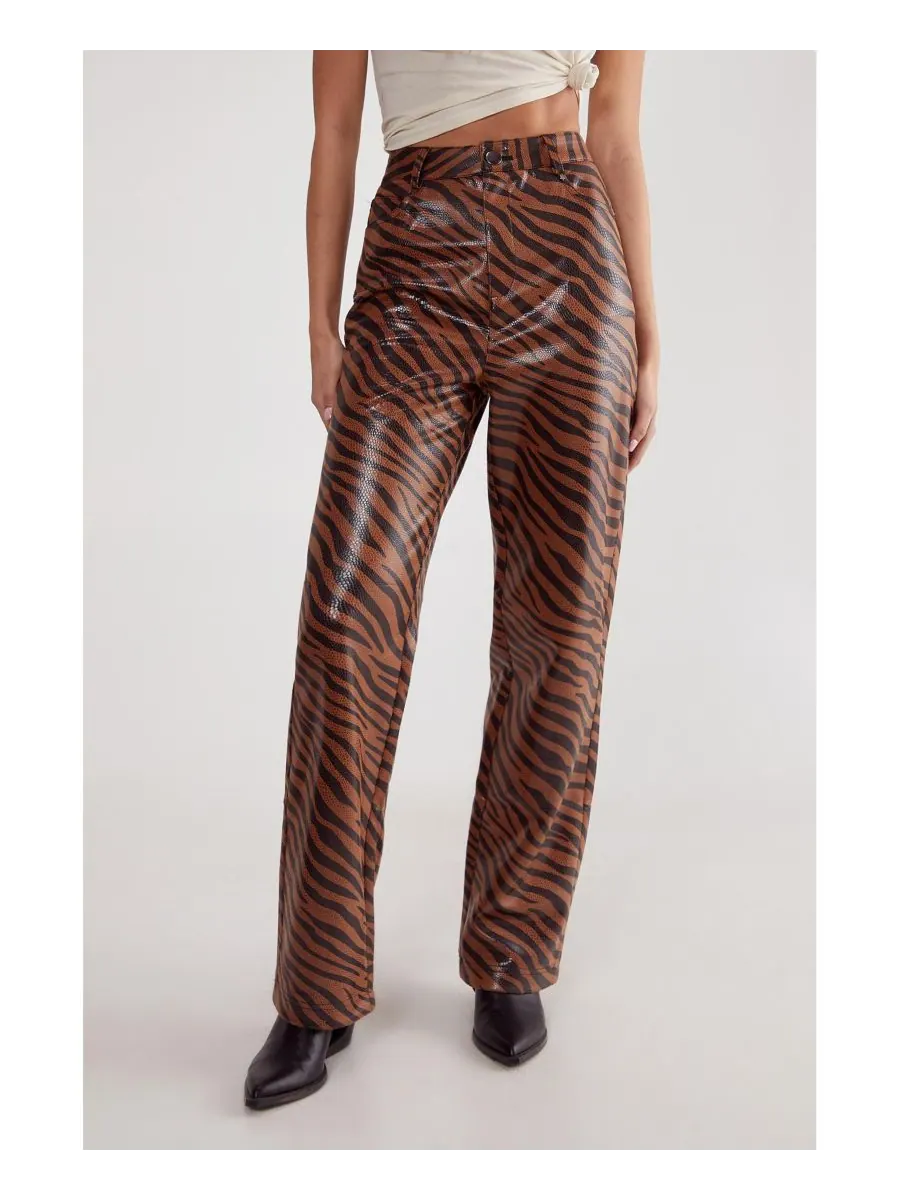 Женские прямые брюки с зебровым принтом Nasty Gal