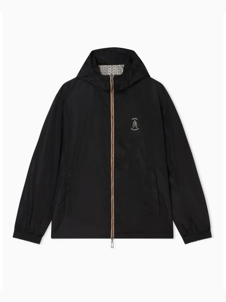 Мужская ветровка с принтом в виде логотипа по всей поверхности A|X Armani Exchange — изображение 5 из 5, кремовый