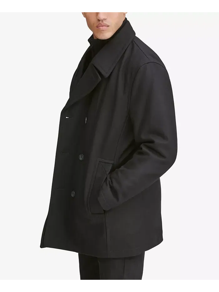 Мужское пальто с нагрудной вставкой Peacoat Marc New York — изображение 2 из 4, черный