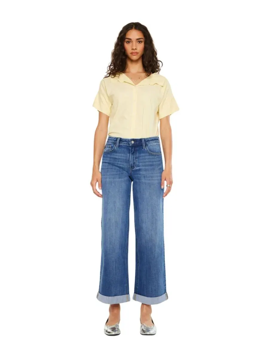 Женские джинсы с высокой посадкой и широкими штанинами Reyna Essentials High Rise Wide Leg KanCan