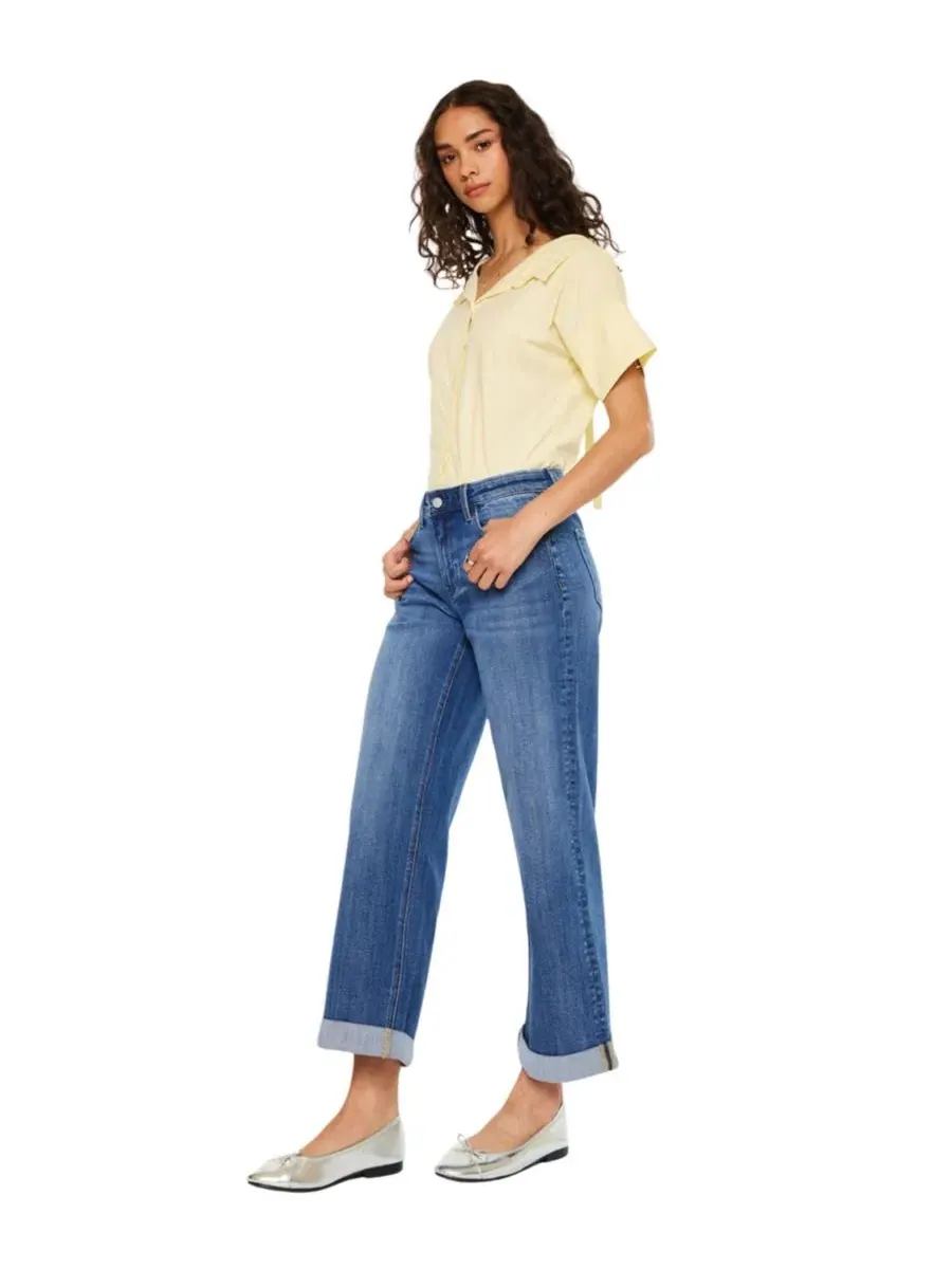 Женские джинсы с высокой посадкой и широкими штанинами Reyna Essentials High Rise Wide Leg KanCan — изображение 3 из 7