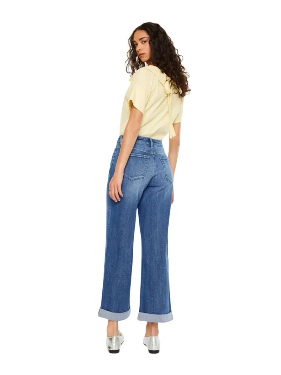 Женские джинсы с высокой посадкой и широкими штанинами Reyna Essentials High Rise Wide Leg KanCan — изображение 7 из 7