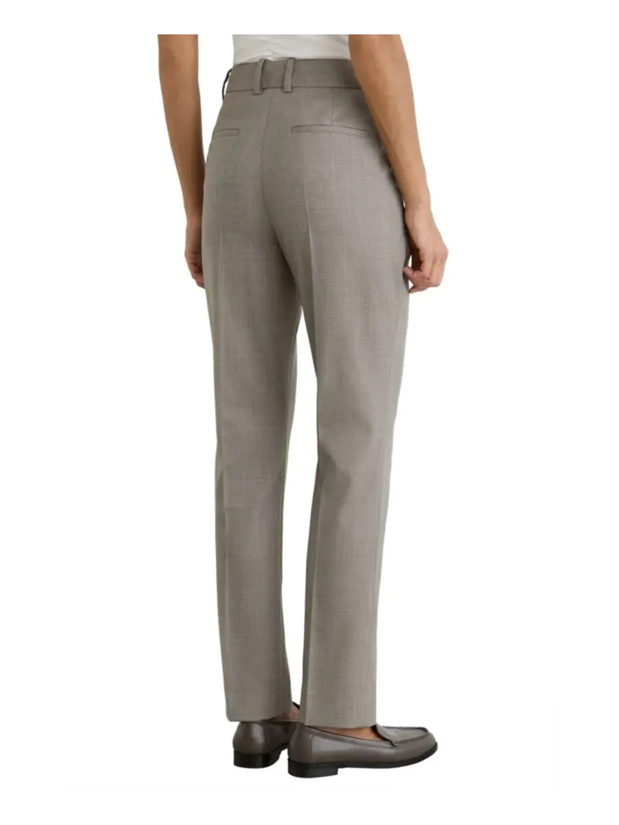 Брюки женские зауженные из шерстяной смеси Darcy Wool-Blend REISS — изображение 3 из 5, светлый серый