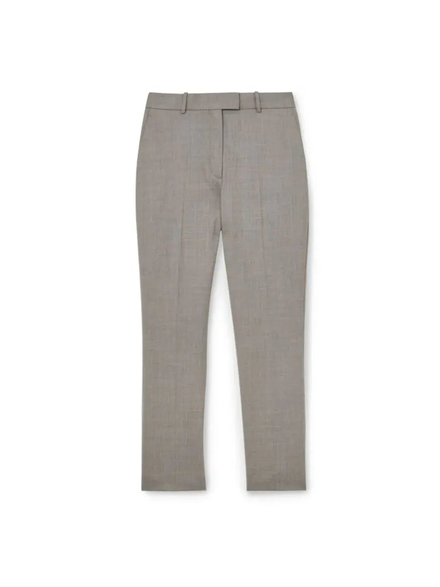 Брюки женские зауженные из шерстяной смеси Darcy Wool-Blend REISS — изображение 5 из 5, светлый серый