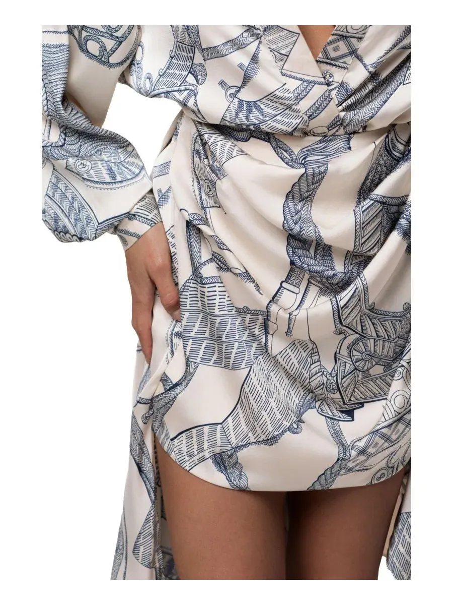 Комплект из топа и юбки с абстрактным принтом, модель Print Ameena JLUXLABEL — изображение 7 из 11, слоновая кость