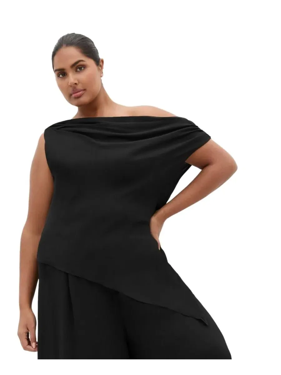 Блуза офф-шолдер с асимметричным подолом Skyla Plus Size, City Chic