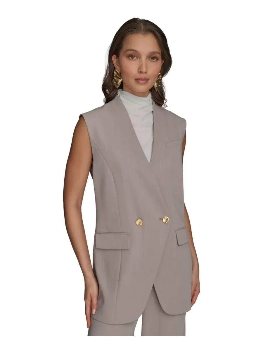 Жилет без рукавов с V-образным вырезом Donna Karan New York