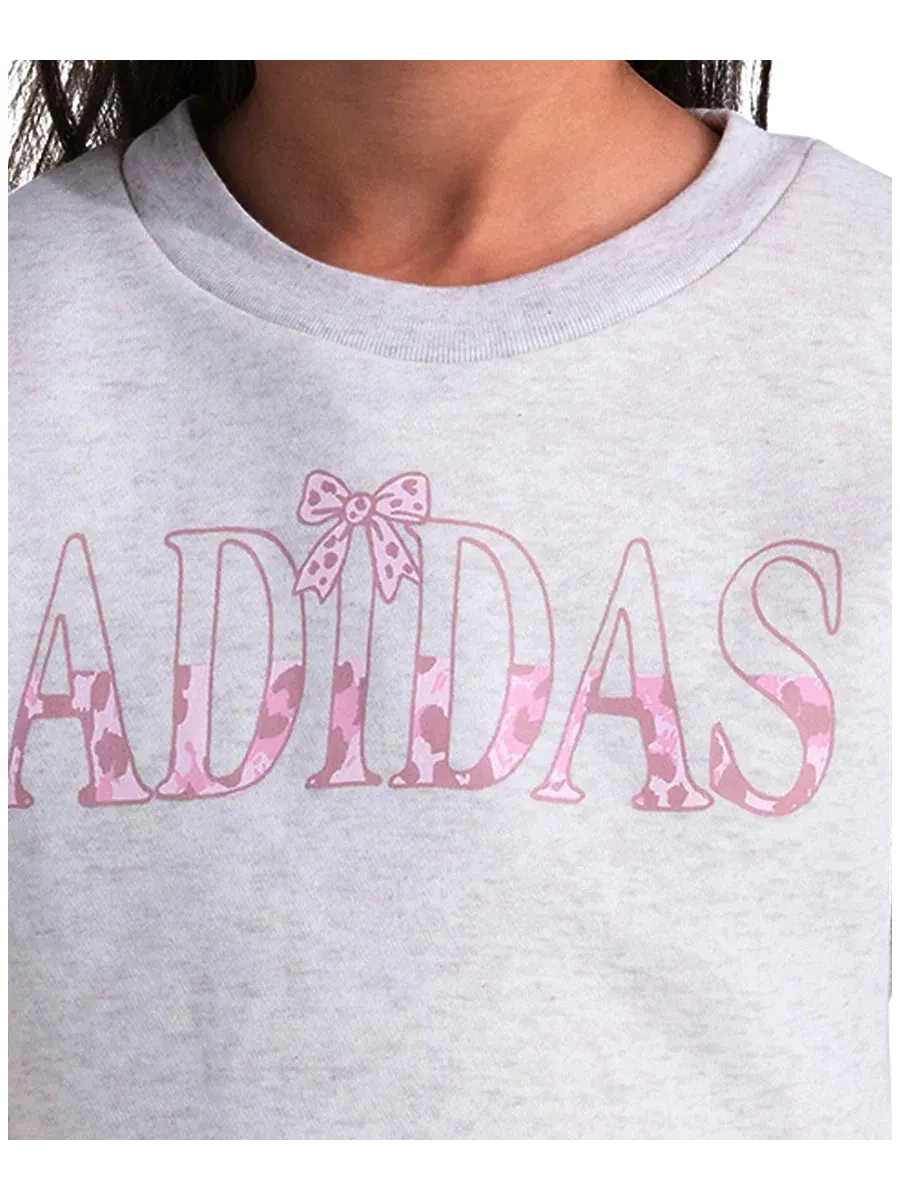 Комплект из свитшота и брюк с пеплумом и широкими штанинами, 2 предмета adidas — изображение 3 из 5, овсяный