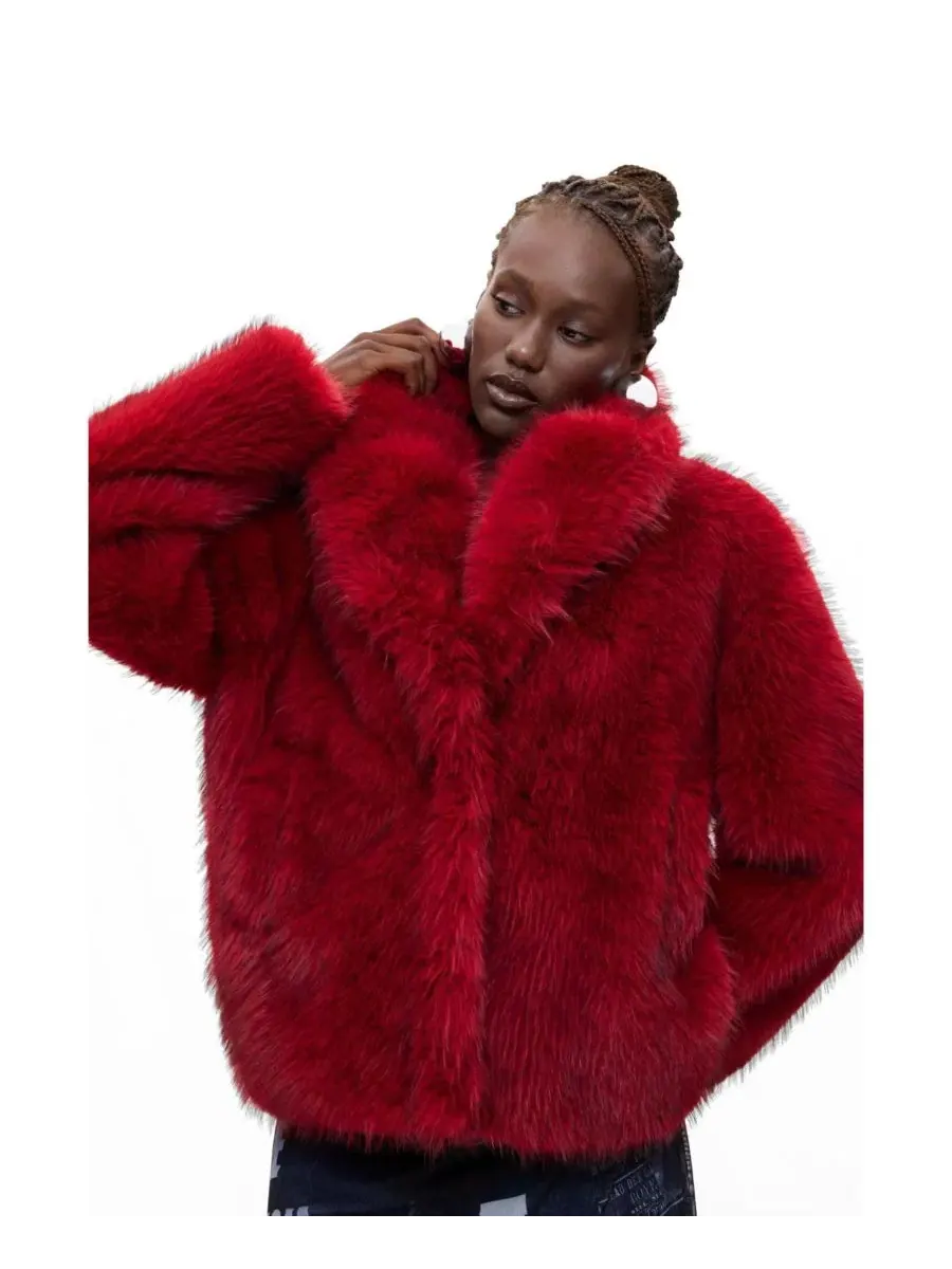 Короткое пальто из искусственного меха Desigual