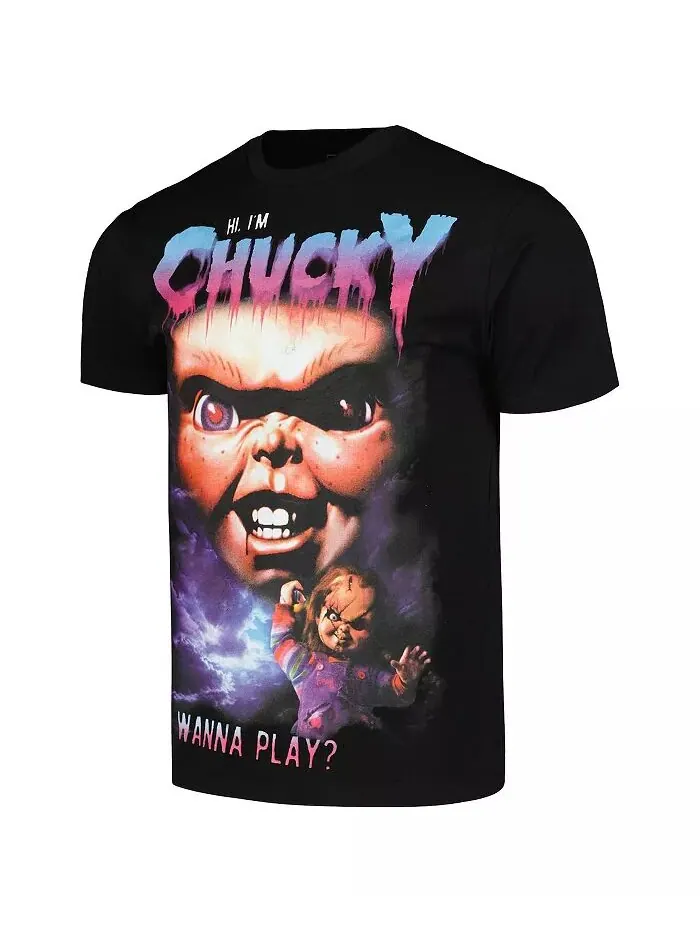Мужская и женская черная футболка Chucky Hi I'm Chucky Reason — изображение 3 из 3