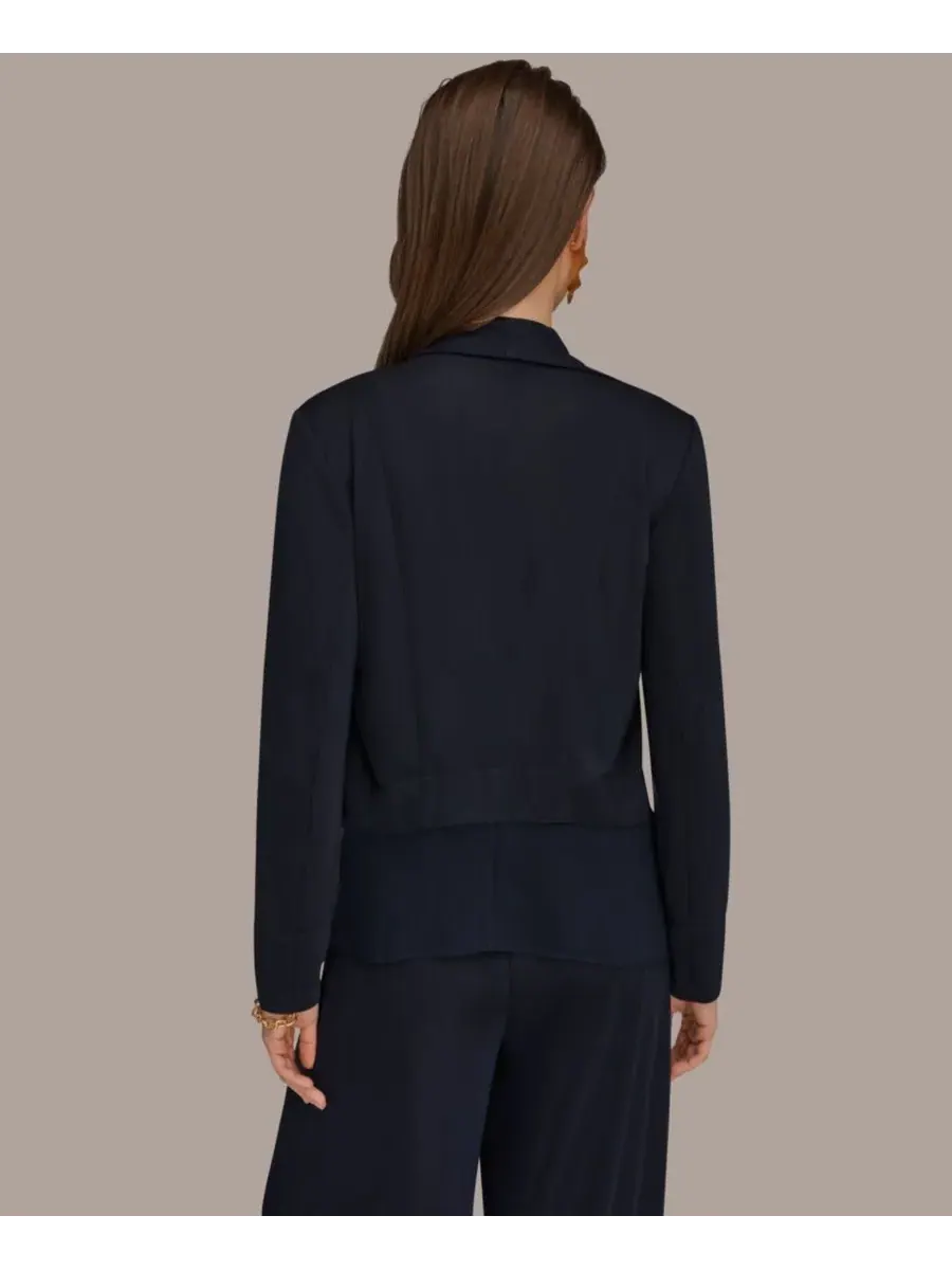 Женская куртка с оборками спереди Donna Karan New York — изображение 2 из 6, черный