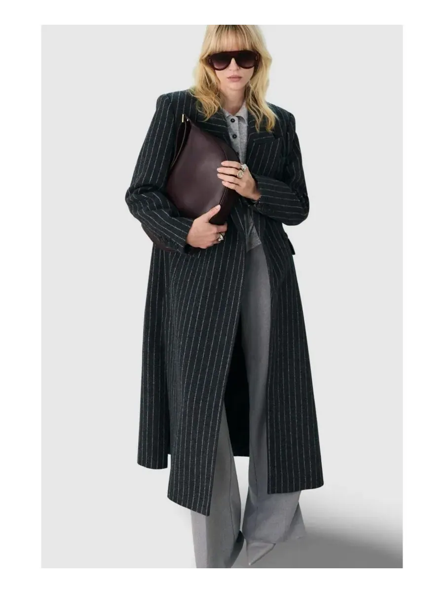 Женское двубортное длинное пальто Karen Millen
