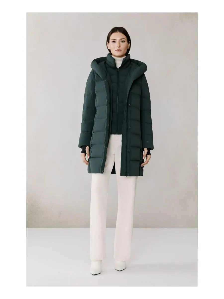 Женское пуховое пальто Sonny-N Slim-Fit Novo с полупрозрачным капюшоном Soia & Kyo — изображение 2 из 3, полуночный лес
