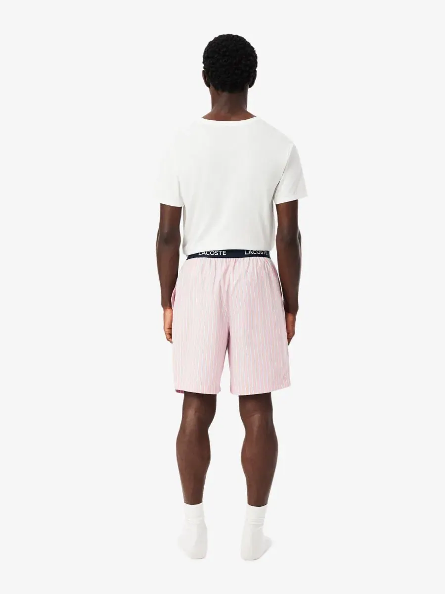 Шорты мужские Lacoste, прямой крой, в полоску, для дома — изображение 3 из 4, белый