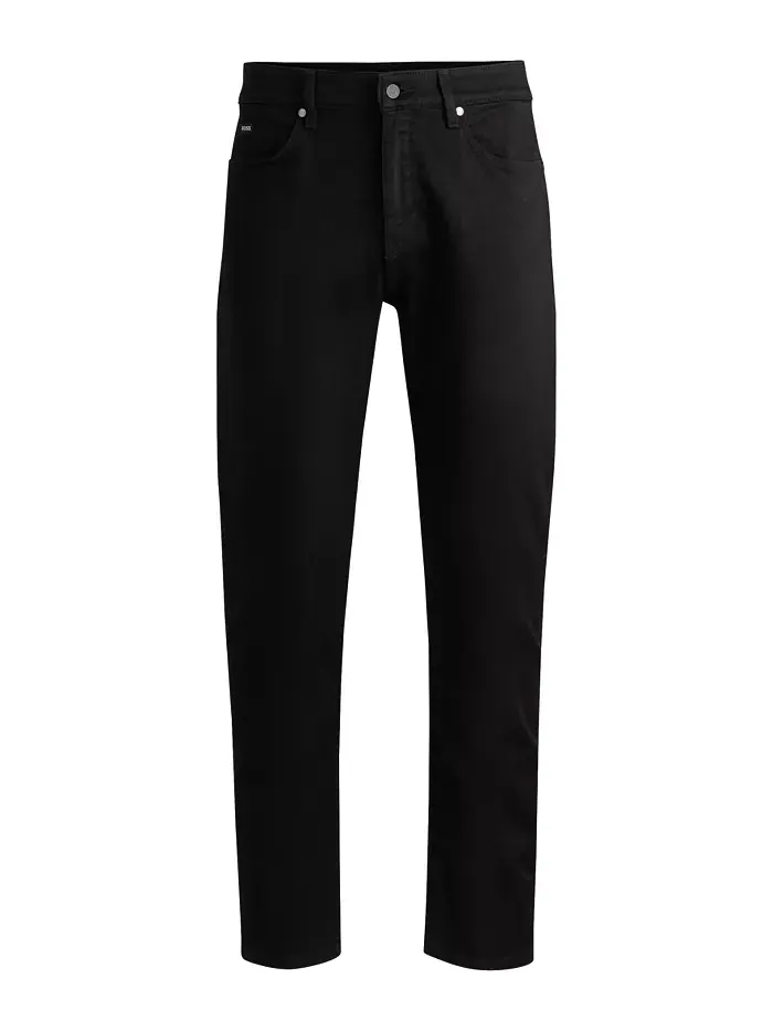 Мужские черные супермягкие джинсы Regular Fit Hugo Boss — изображение 2 из 4, черный