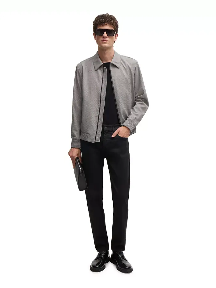 Мужские черные супермягкие джинсы Regular Fit Hugo Boss — изображение 3 из 4, черный