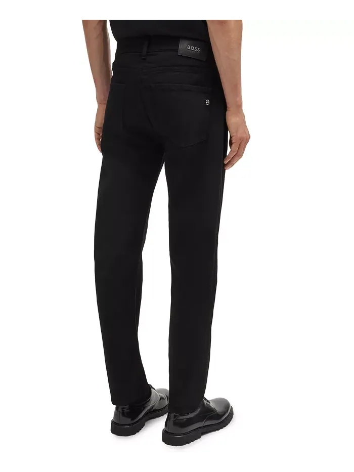Мужские черные супермягкие джинсы Regular Fit Hugo Boss — изображение 4 из 4, черный