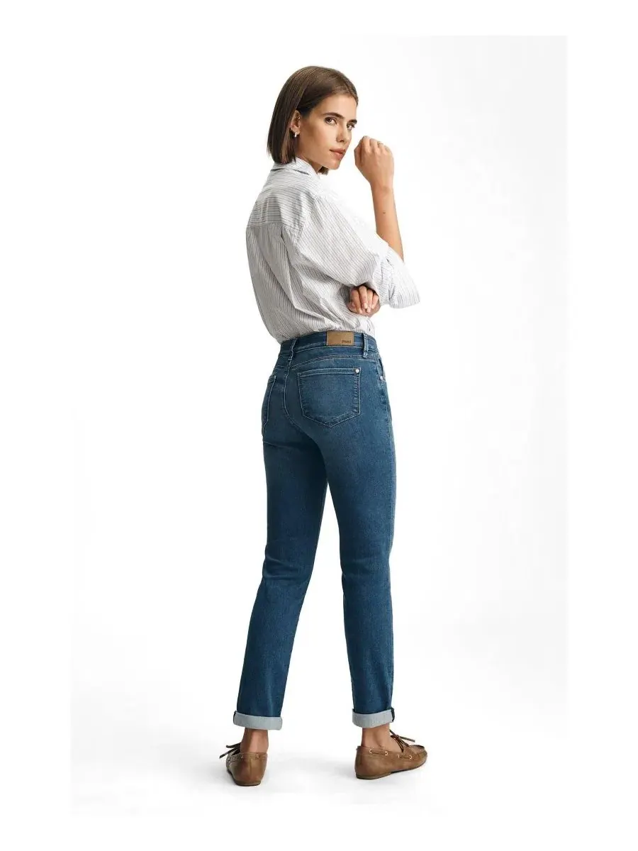 Женские джинсы-бойфренды Emma Mid Rise Slim Boyfriend Mavi Jeans — изображение 2 из 5, синий