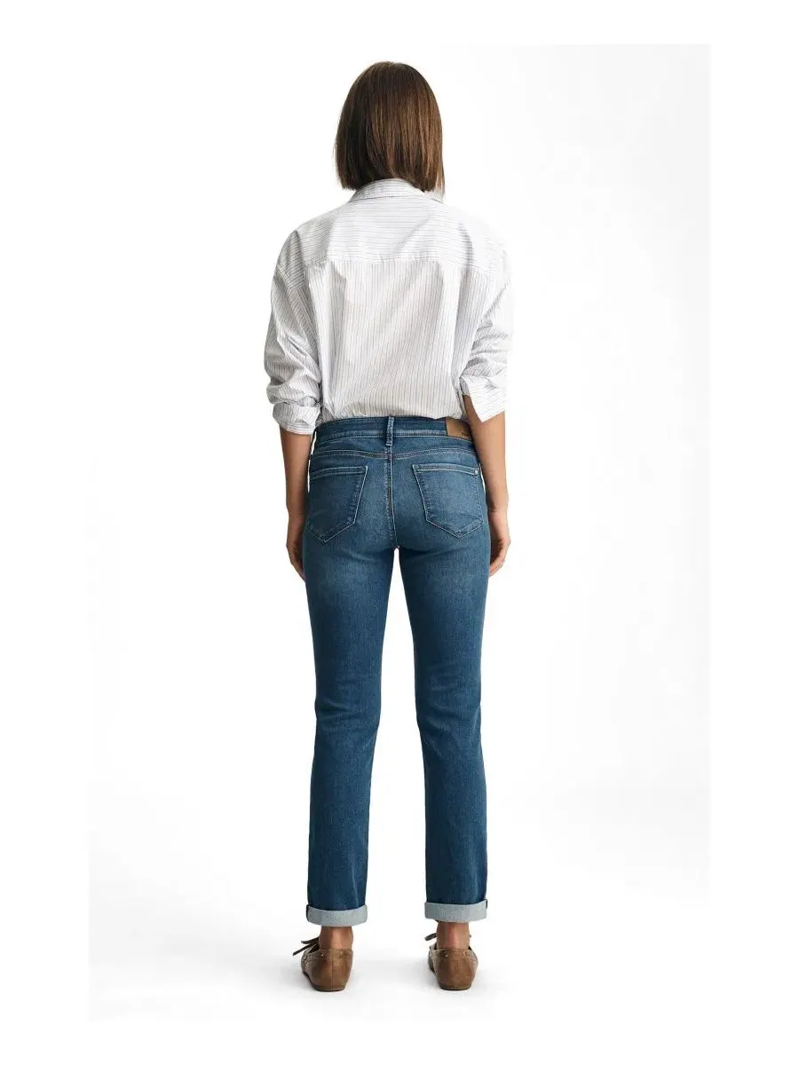 Женские джинсы-бойфренды Emma Mid Rise Slim Boyfriend Mavi Jeans — изображение 3 из 5, синий