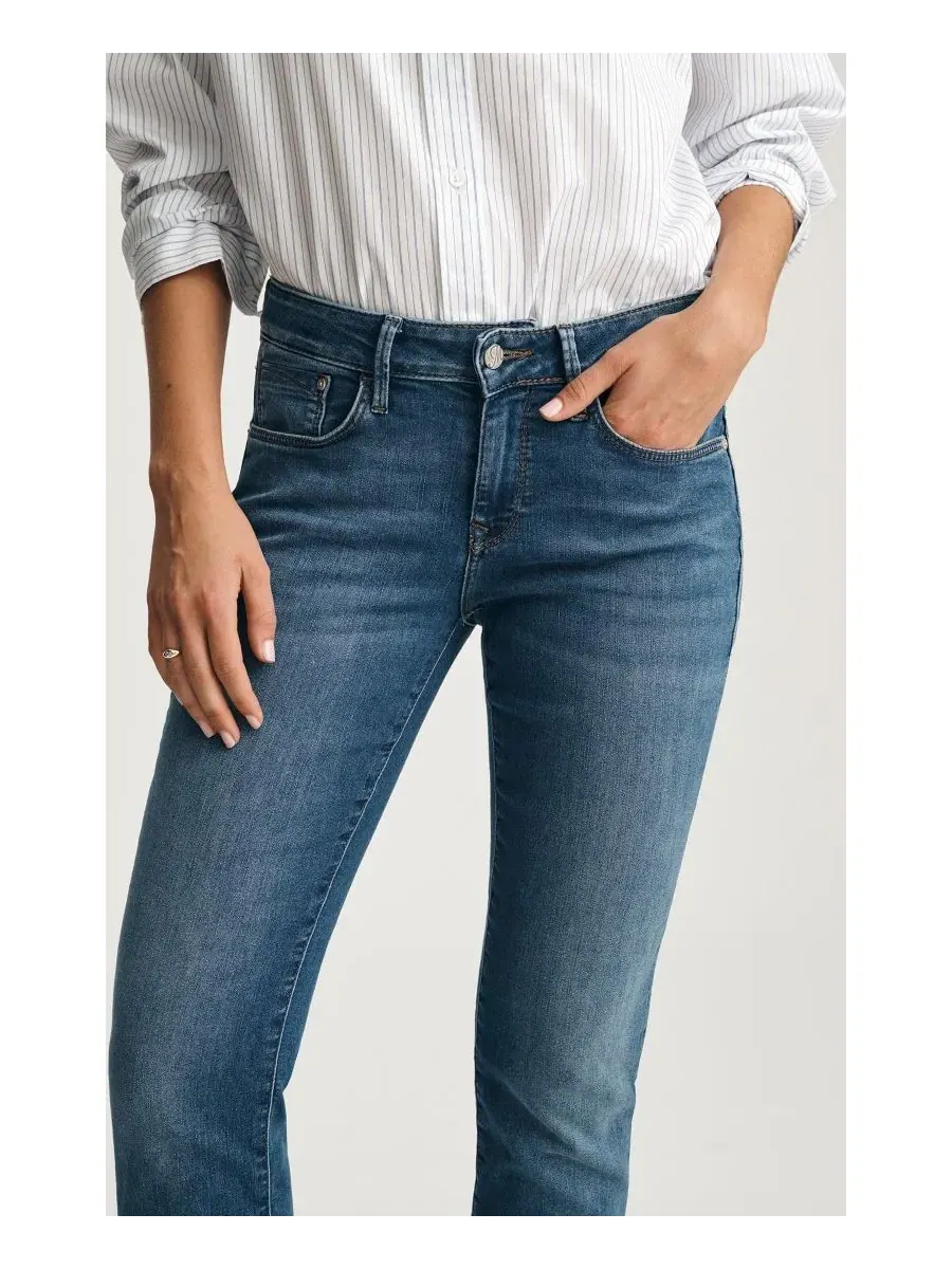 Женские джинсы-бойфренды Emma Mid Rise Slim Boyfriend Mavi Jeans — изображение 4 из 5, синий