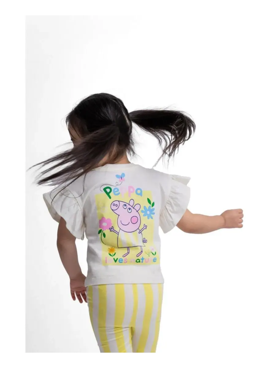 Комплект из топа и леггинсов Peppa Pig — изображение 2 из 3, слоновая кость желтый