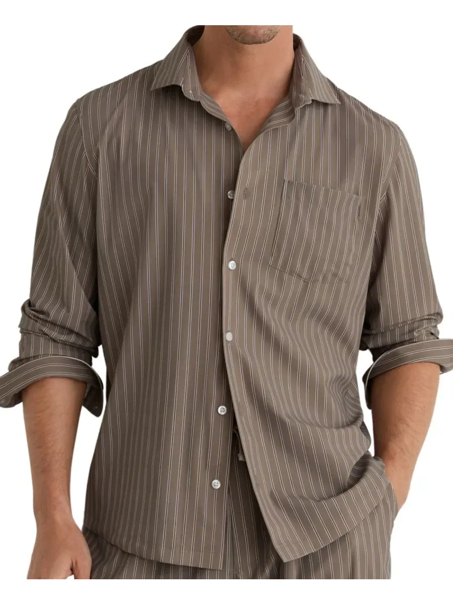 Мужская рубашка с принтом в полоску Peake Printed Stripe Shirt REISS