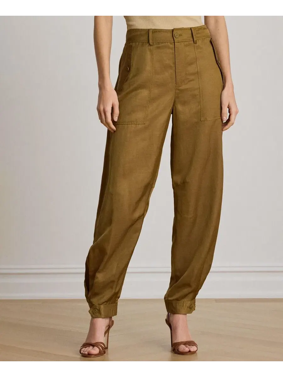 Брюки карго багги с высокой посадкой Lauren Ralph Lauren, Tobacco Bronze