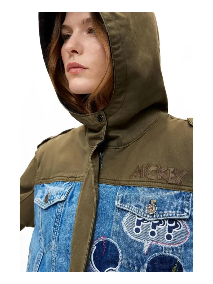 Женский парка с капюшоном с принтом Disney Mickey Mouse Desigual — изображение 3 из 5, светлый зеленый