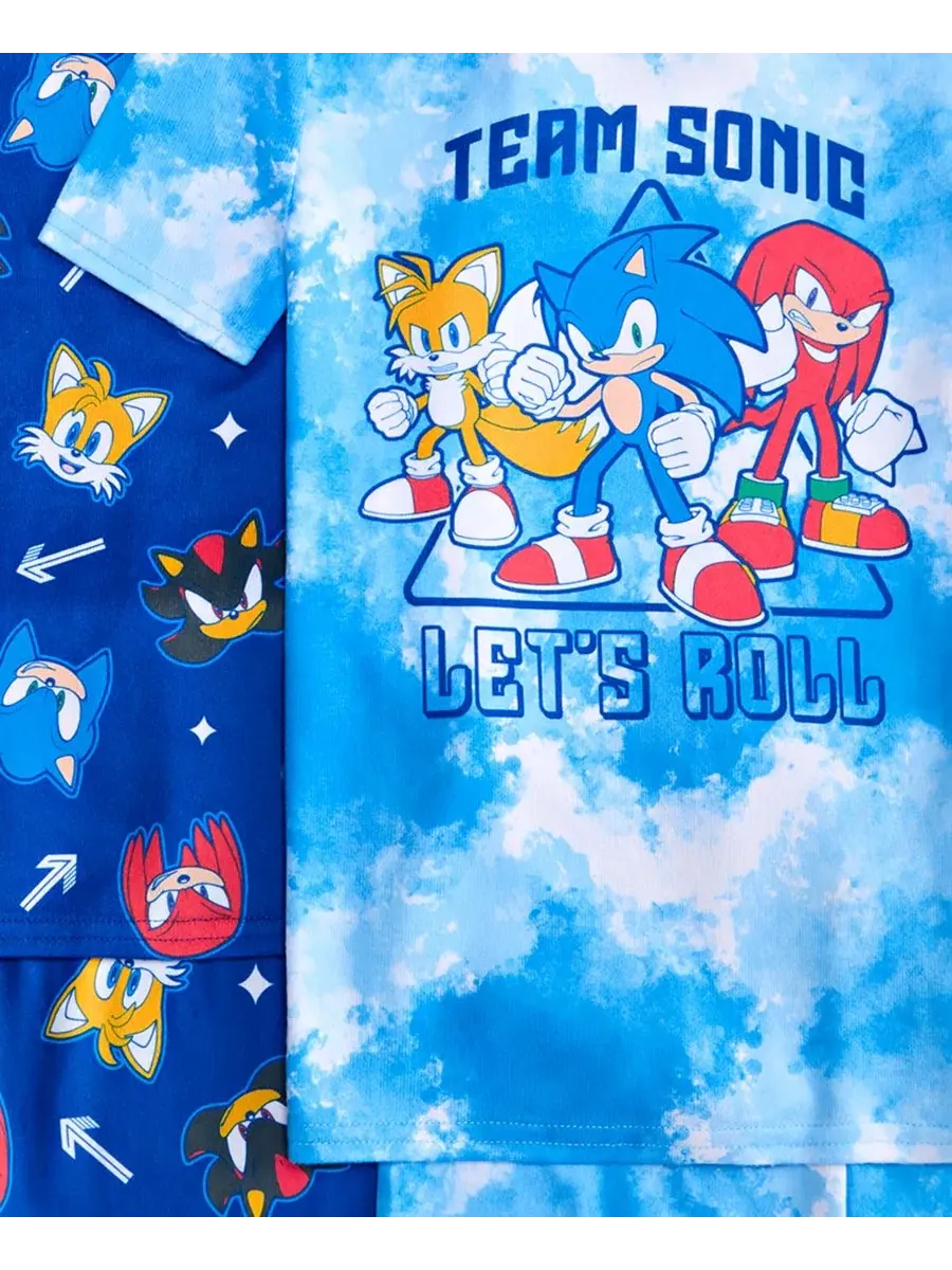 Пижамный комплект из 4 предметов Sonic — изображение 3 из 3, светлый синий