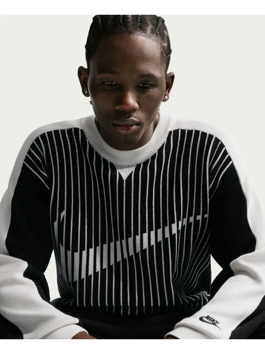 Свитшот Nike Sportswear Club с джаккардовым логотипом — изображение 3 из 5, черный