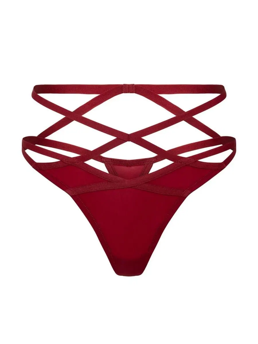 Трусы-слипы с открытой спинкой Dark Red Adore Me — изображение 4 из 4, темный красный
