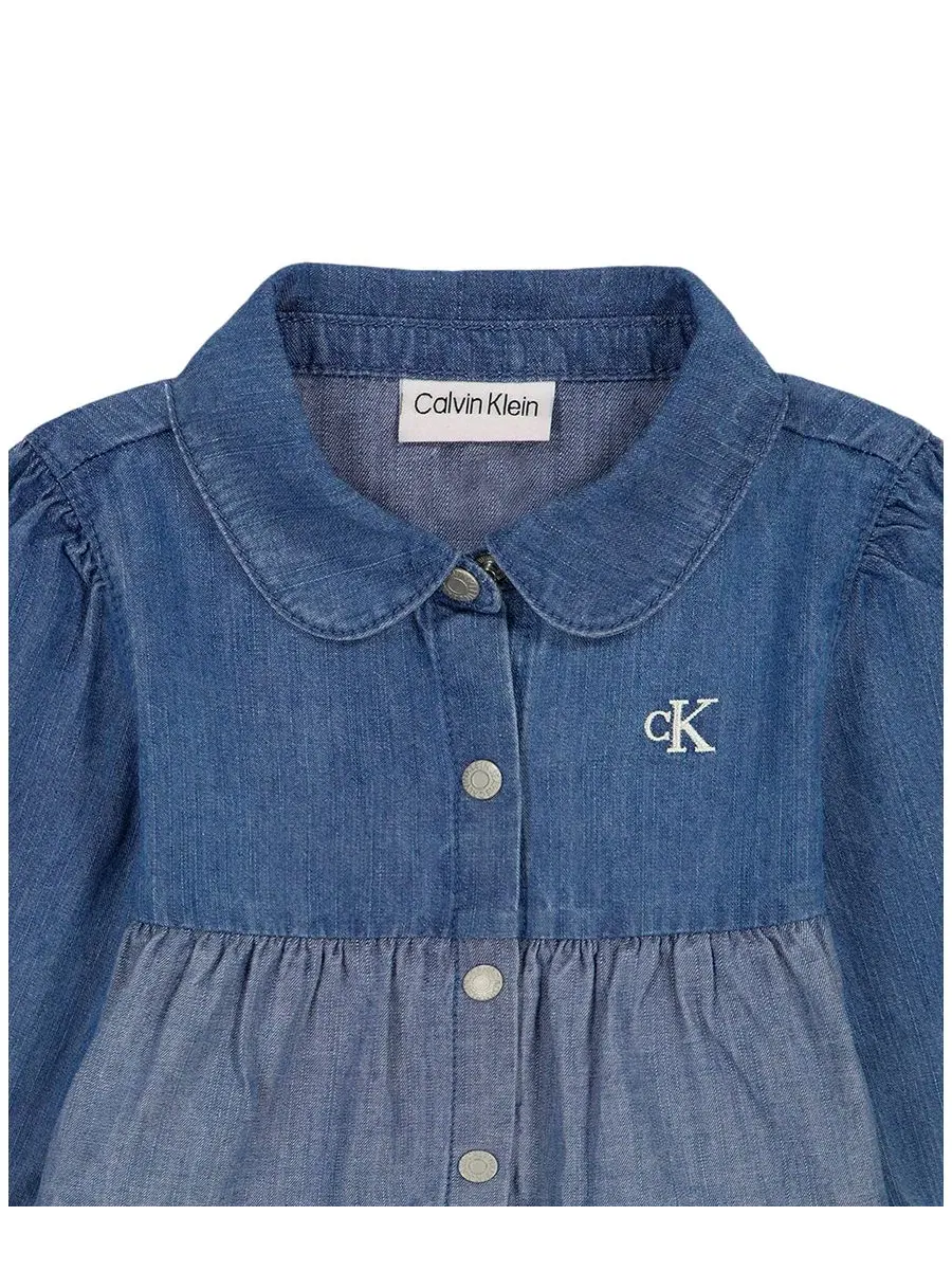 Комплект из туники с длинным рукавом и леггинсов Calvin Klein — изображение 3 из 5, джинсовый синий