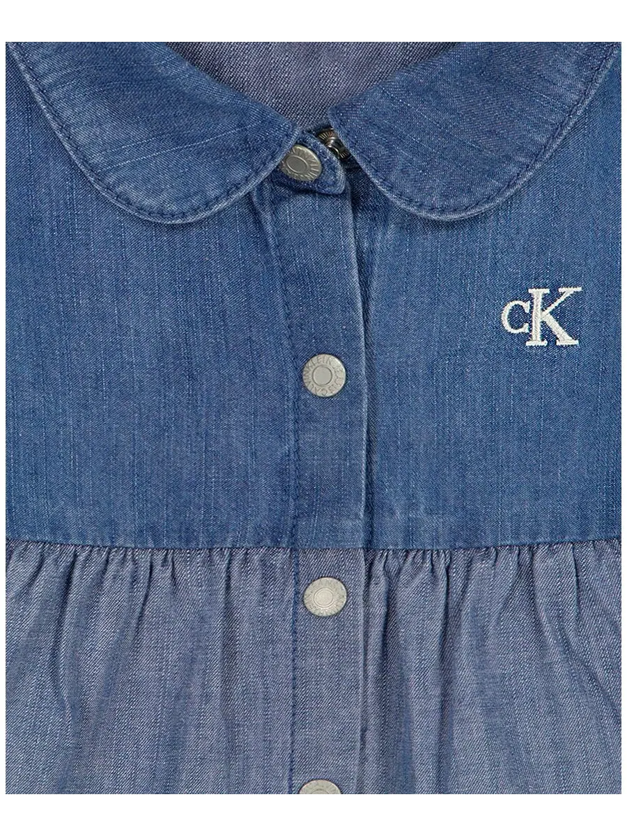 Комплект из туники с длинным рукавом и леггинсов Calvin Klein — изображение 4 из 5, джинсовый синий