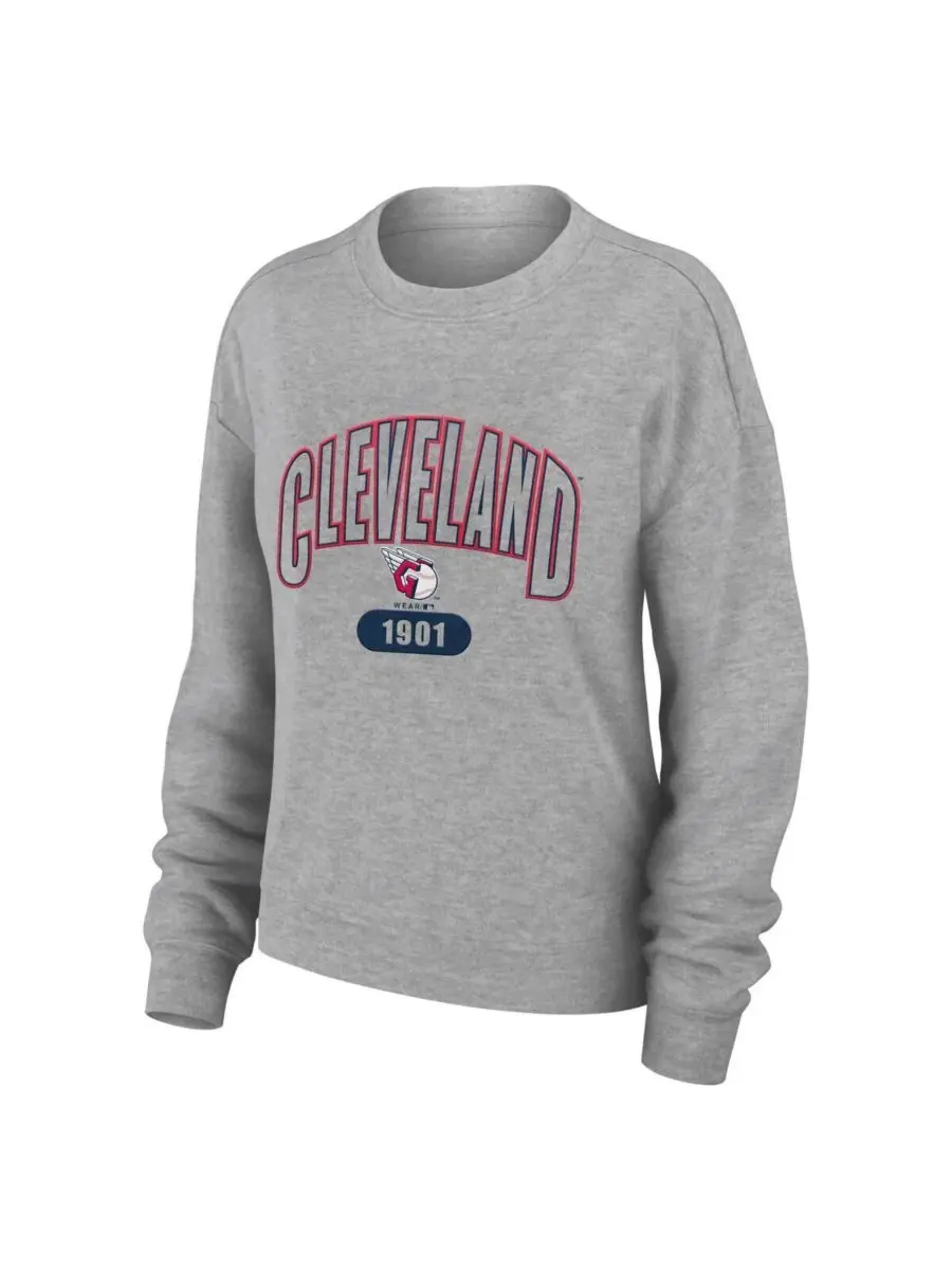 Женский трикотажный комплект для отдыха с графикой Cleveland Guardians WEAR by Erin Andrews — изображение 2 из 4, серый
