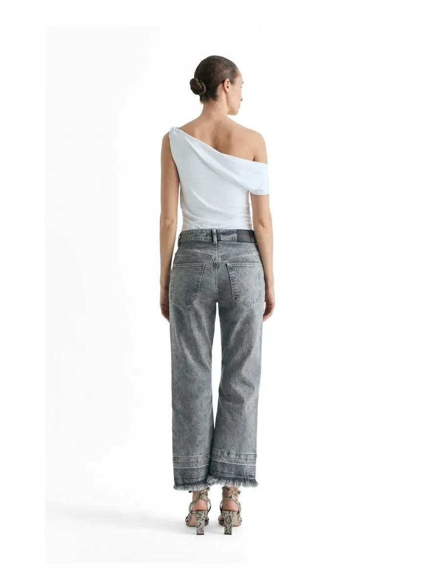 Джинсы прямого кроя с контрастной отделкой Rivetwash Denim Scalpers — изображение 3 из 3, серый