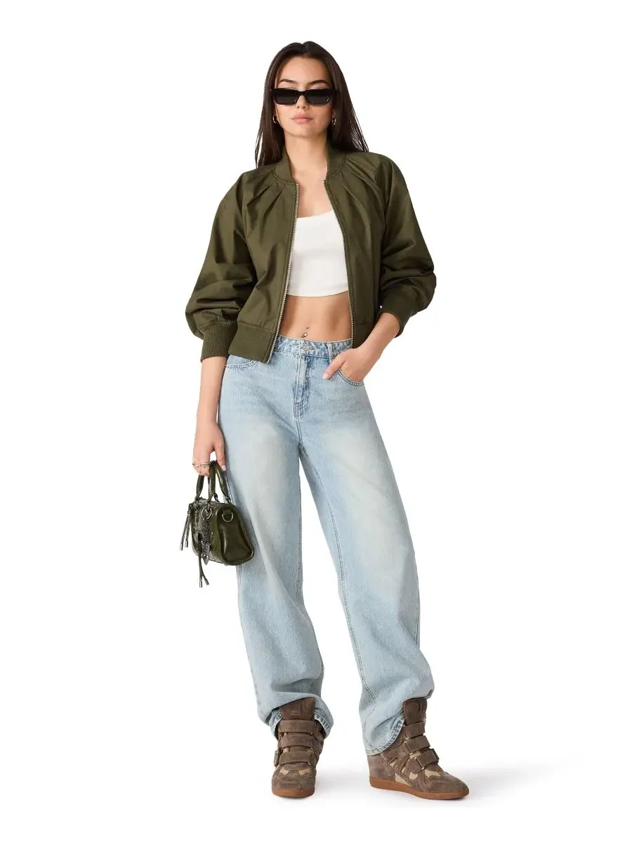 Женский укороченный бомбер с молнией Bray Steve Madden